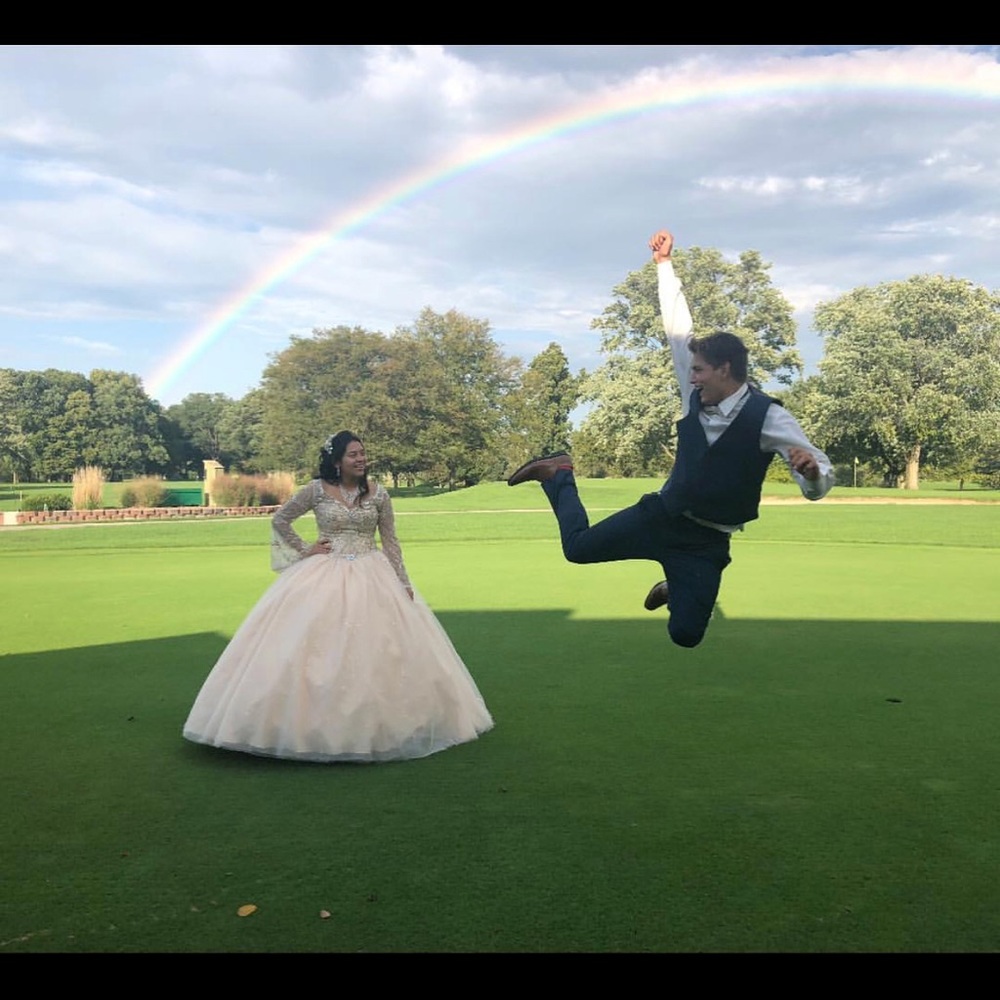 Champagne gold quinceañera dress, worn once. - Picture 3 of 3